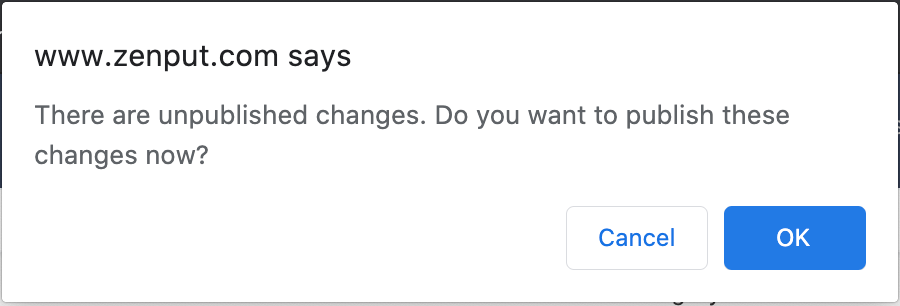 Unsaved changes alert