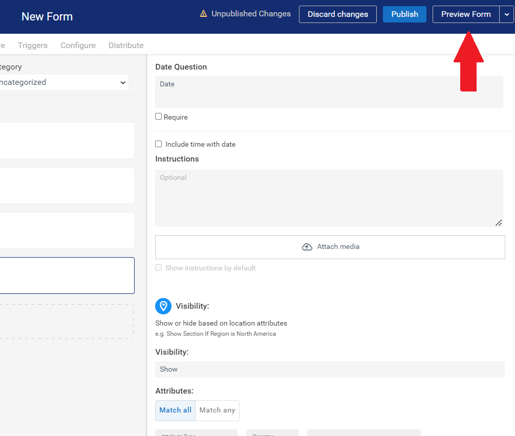 Preview form button