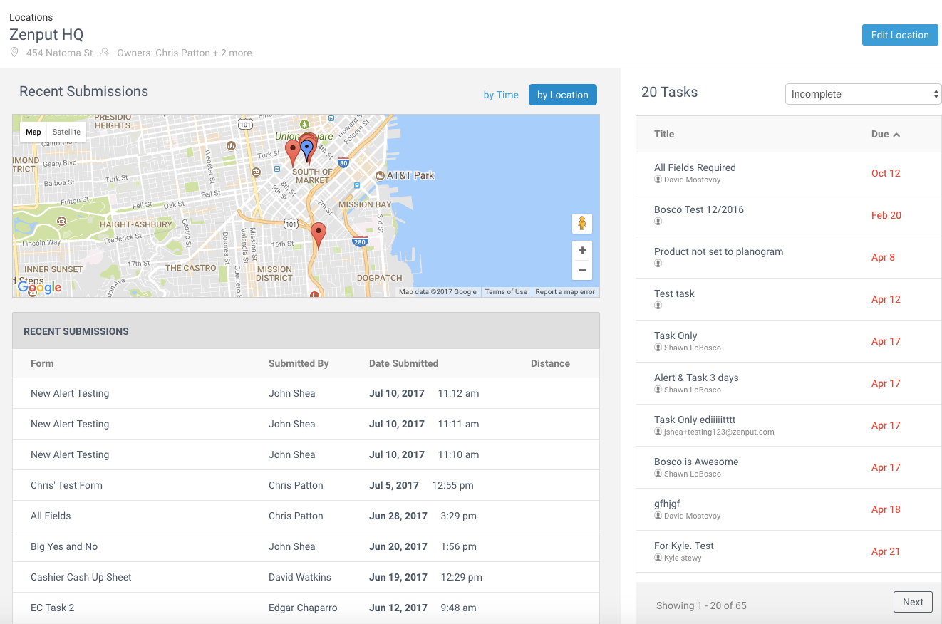 Locations Map View