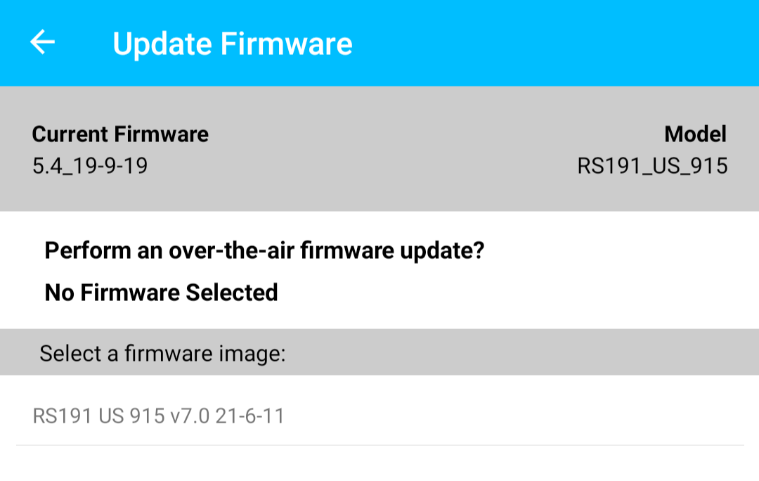 Firmware selection