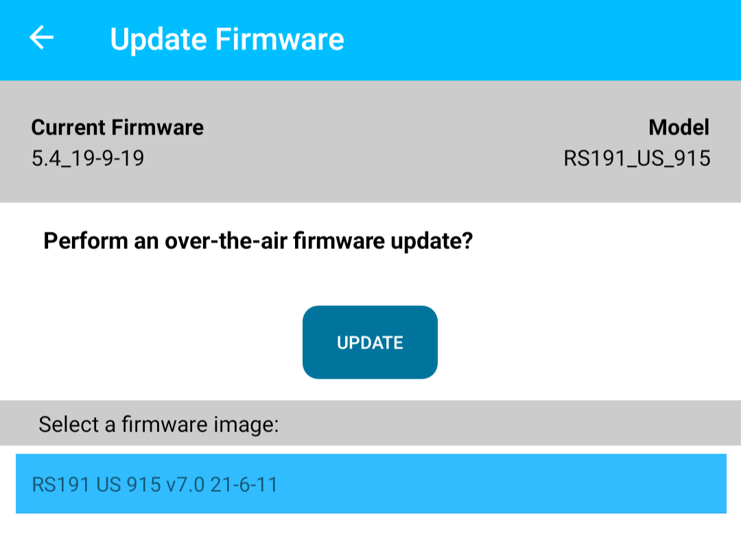 Update button