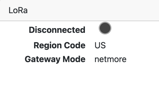 Disconnected from LoRa