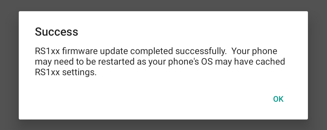 Success message
