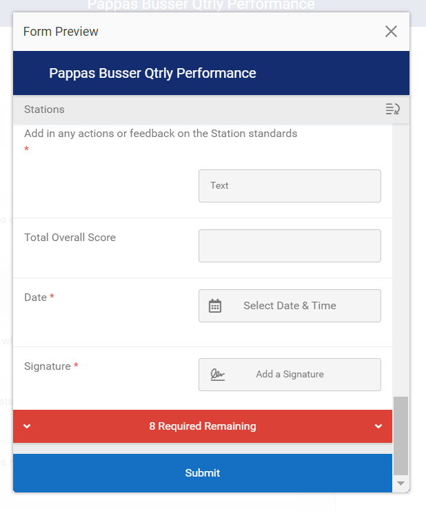 Preview and publish form