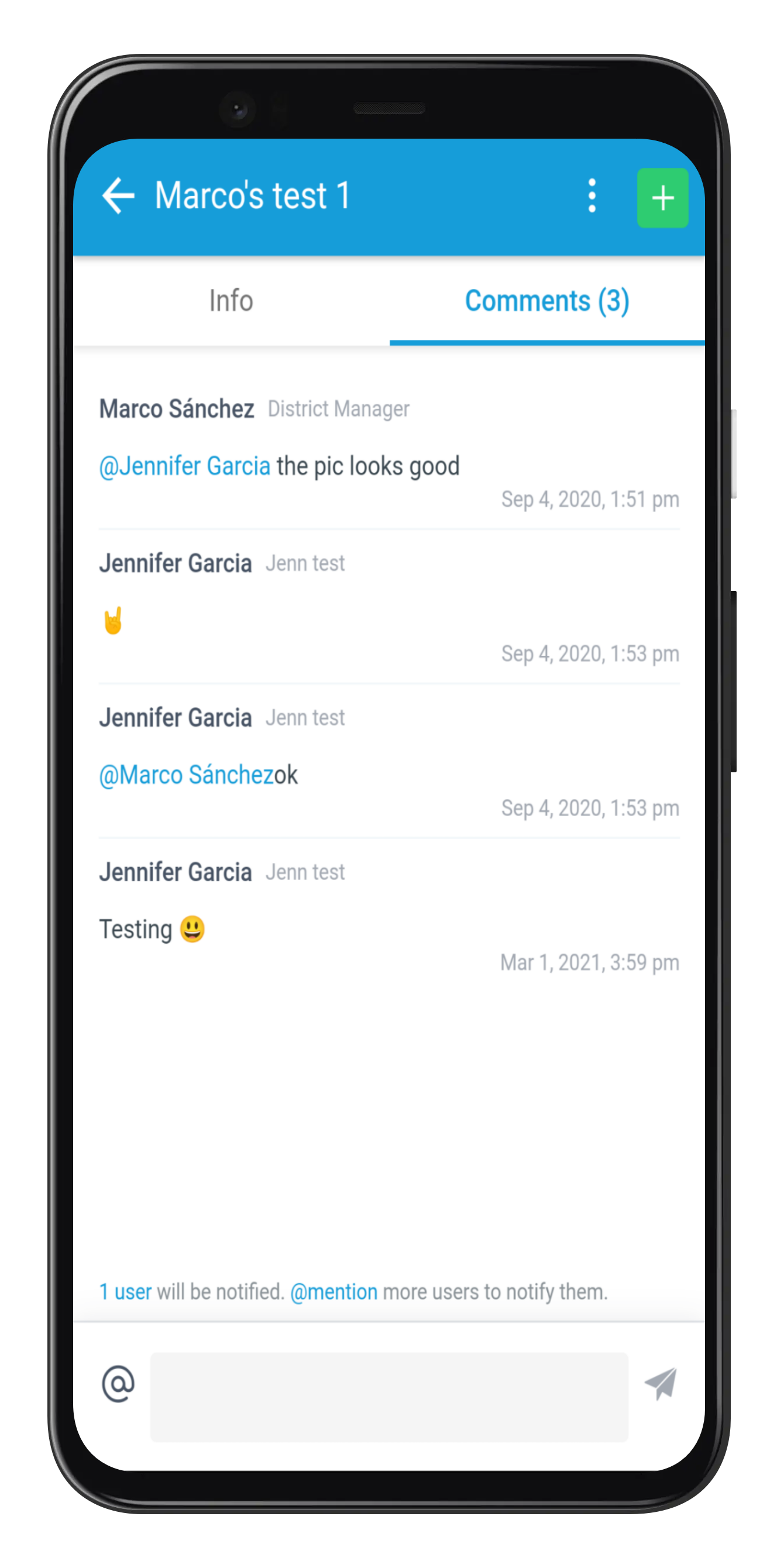 Comments emoji mobile view