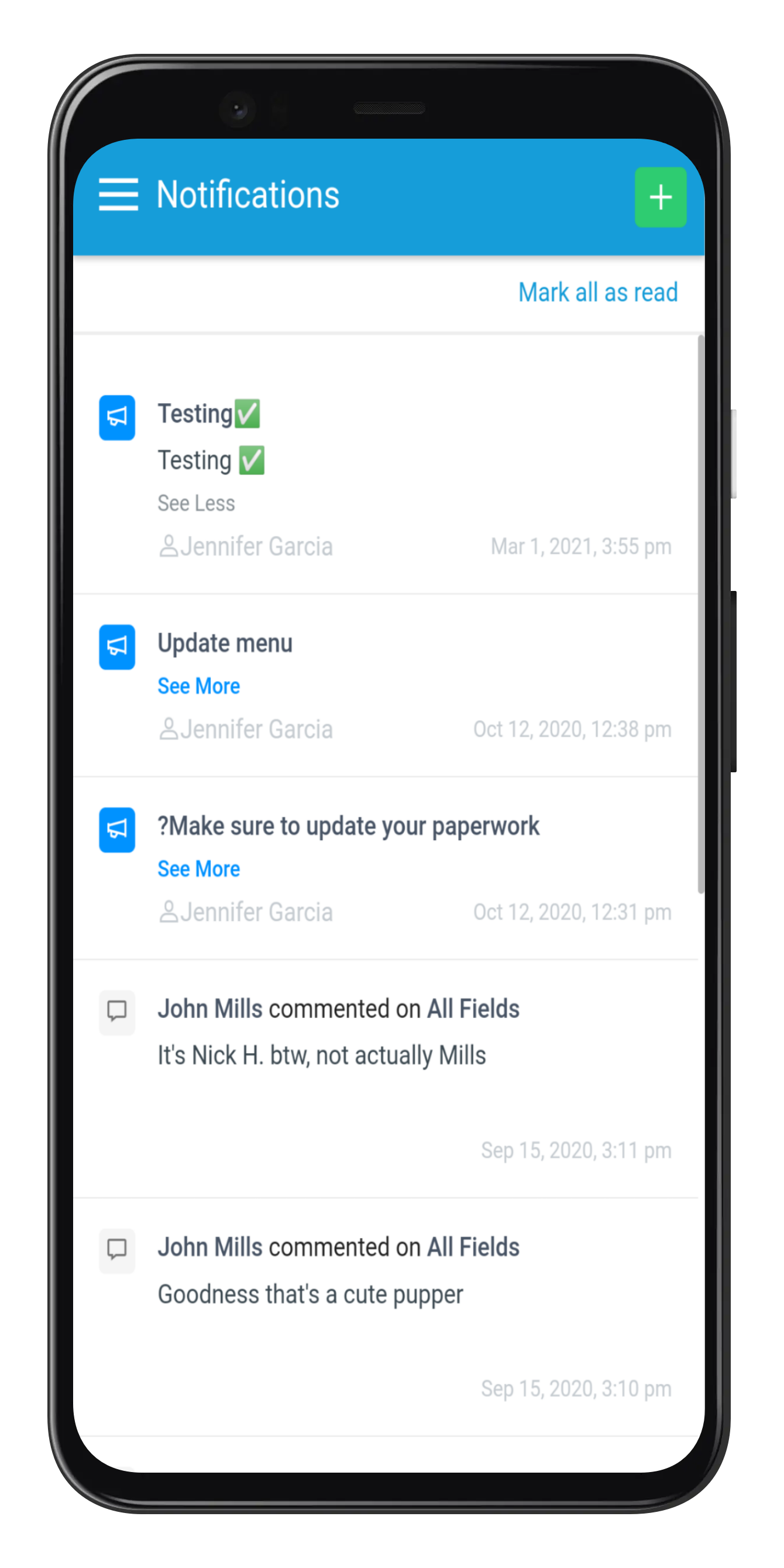Announcement emoji mobile view