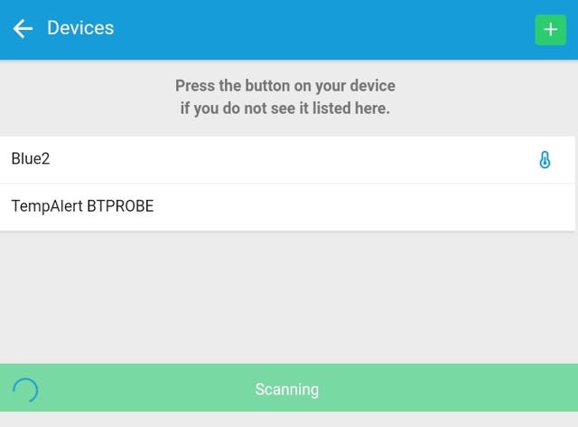 Device Thermometer Pairing screen in Ops Execution