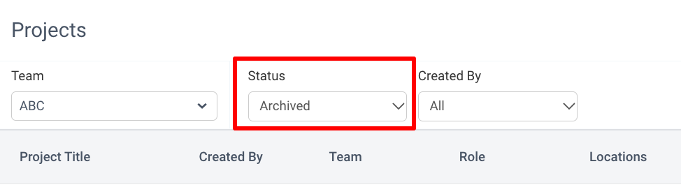 Archived project data